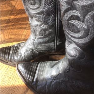 Top of the line Nocona black lizard skin boots